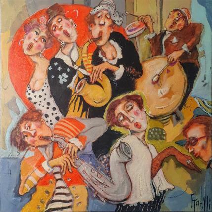Peinture A love story with jazzy notes par Garilli Nicole | Tableau Figuratif Acrylique Scènes de vie