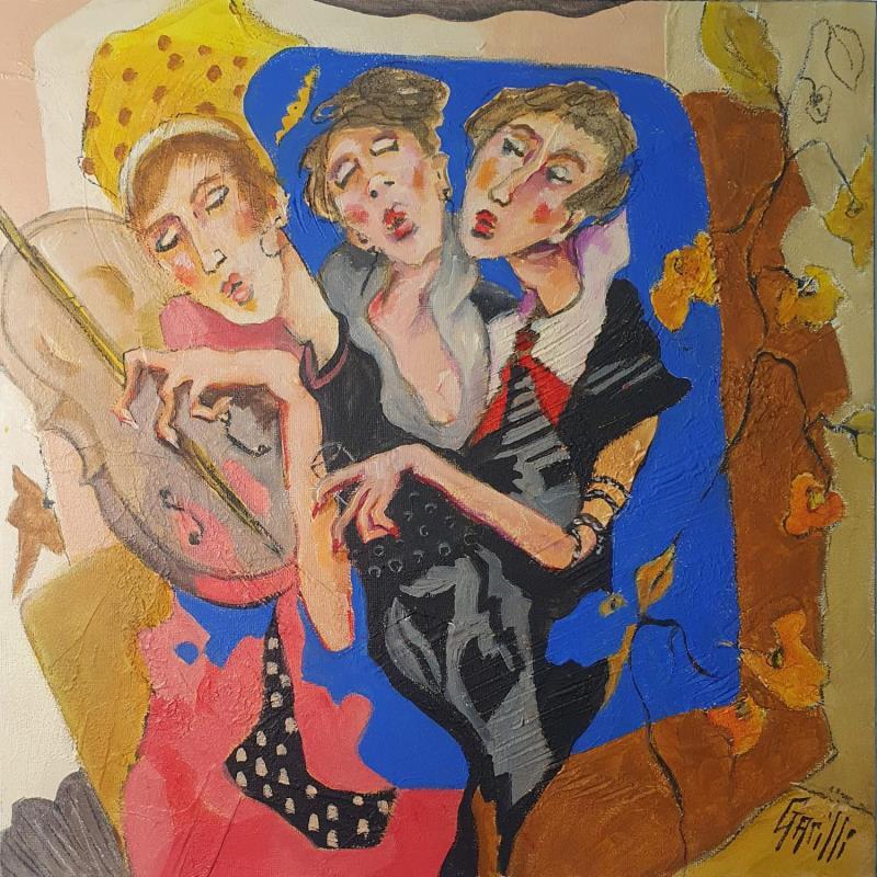 Gemälde Art moderne au féminin von Garilli Nicole | Gemälde Figurativ Alltagsszenen Acryl