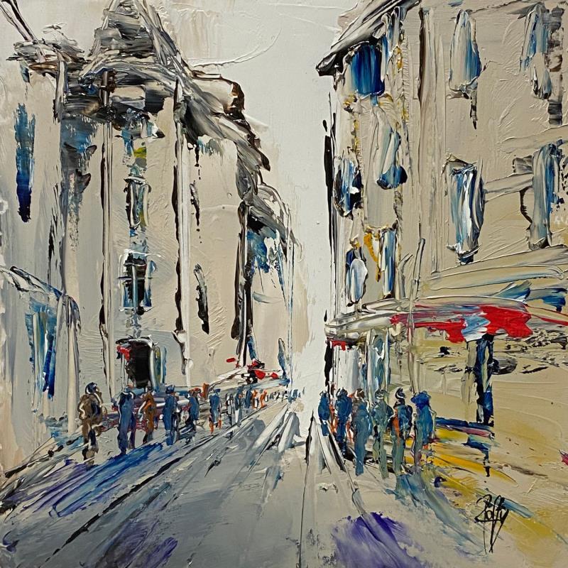 Painting Balade en Ville by Raffin Christian | Painting Figurative Urban Oil
