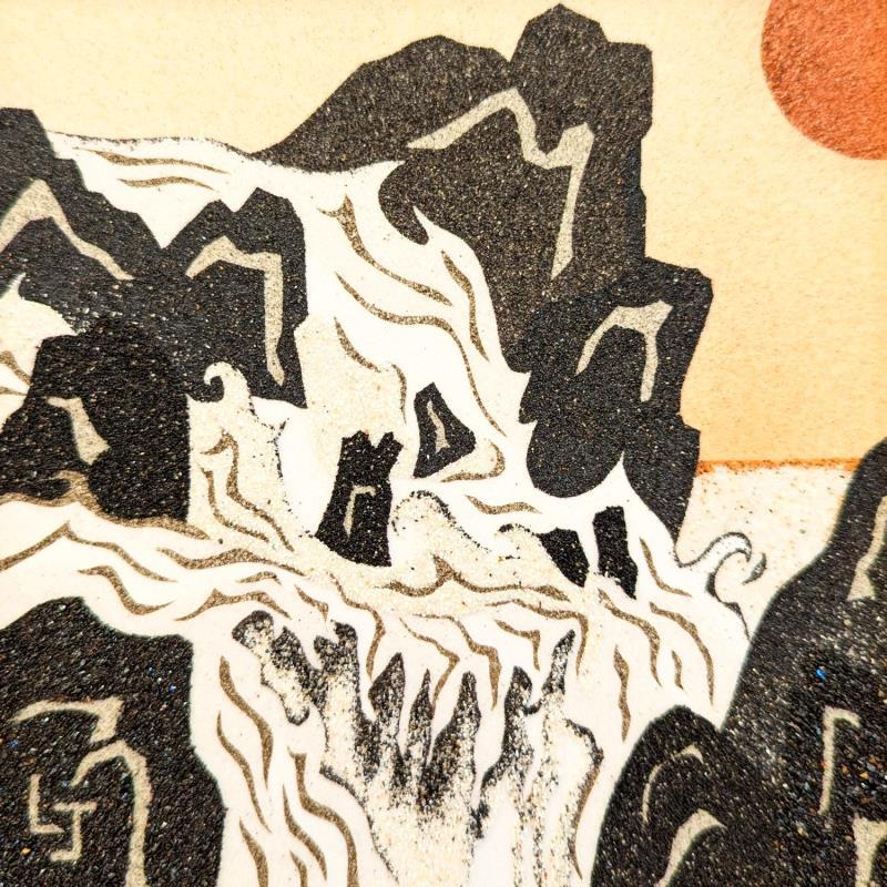 Painting Tempête aux roches noires by Jovys Laurence | Painting Subject matter Landscapes Sand