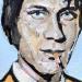 Peinture Jacques Dutronc par G.C.Popartist | Tableau Pop-art Portraits Musique Icones Pop Huile Acrylique Collage Encre Upcycling Papier