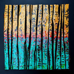 Painting Bande Color 19 Prairie vert or rouge multi by Langeron Luc | Painting Subject matter Acrylic, Resin, Wood Minimalist