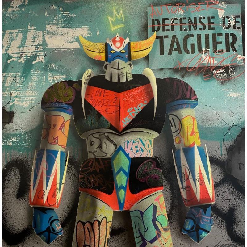 Peinture Goldorak par Lemoine Mael | Tableau Pop-art Icones Pop Graffiti Acrylique