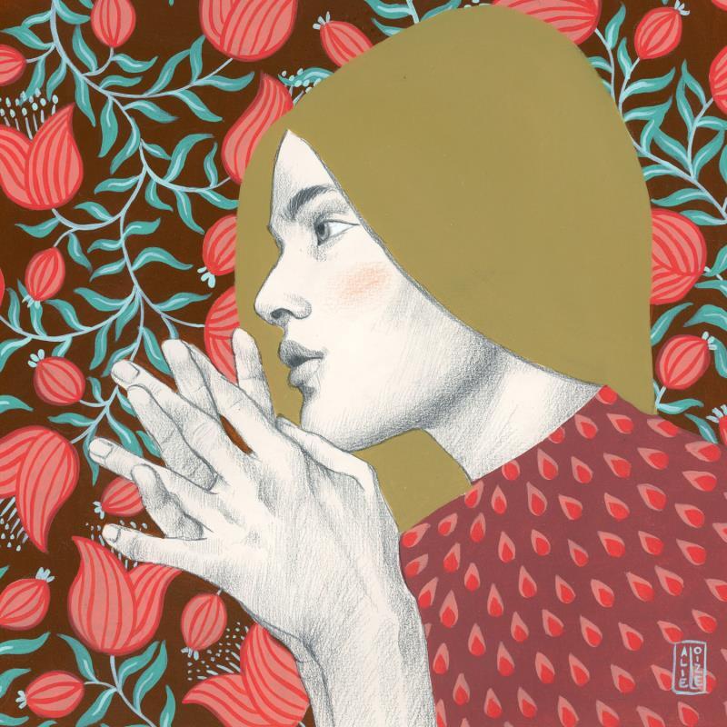 Painting Ruth by Alie Loizel | Painting Figurative Portrait Acrylic