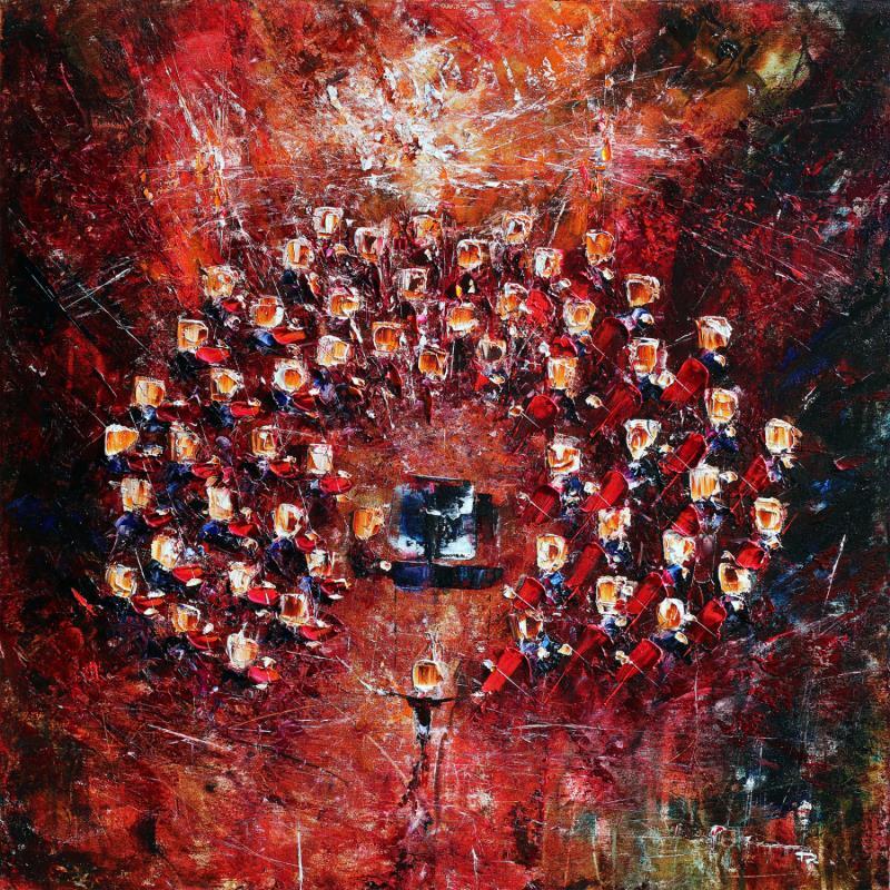 Painting Concert baroque rouge by Reymond Pierre | Painting Figurative Music Oil