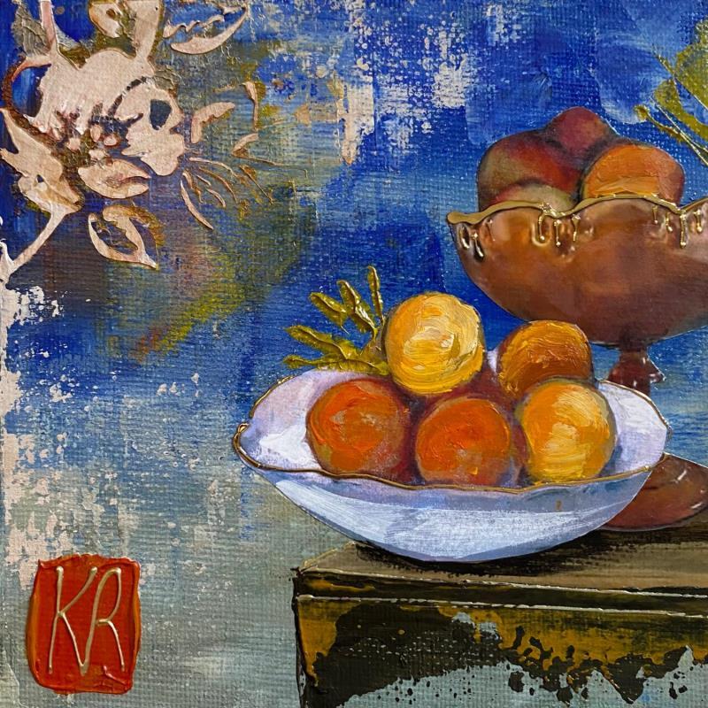 Peinture Clin d’œil à cézanne 2  par Romanelli Karine | Tableau Figuratif Natures mortes Acrylique Collage Posca Pastel Feuille d'or Papier