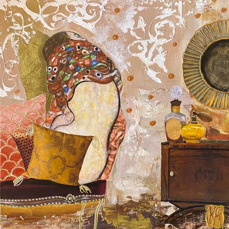 Peinture Regarde moi  par Romanelli Karine | Tableau Figuratif Scènes de vie Acrylique Collage Posca Pastel Papier