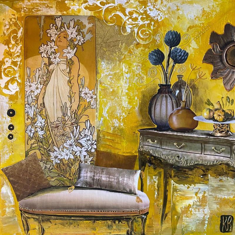 Gemälde Art de vivre  von Romanelli Karine | Gemälde Figurativ Alltagsszenen Acryl Collage Posca Pastell Papier