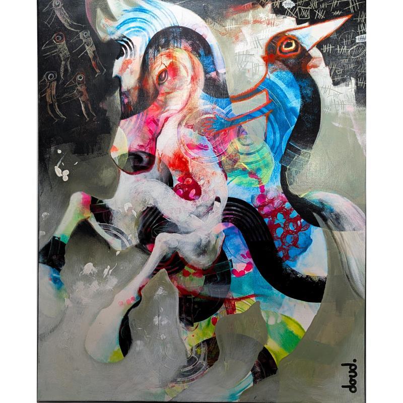 Painting L'oeuvre au blanc by Doudoudidon | Painting Raw art Acrylic