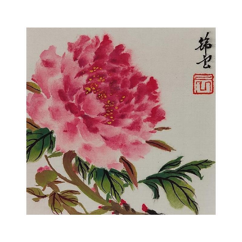 Pintura Pivoine rose por Tayun | Pintura Figurativo Ink
