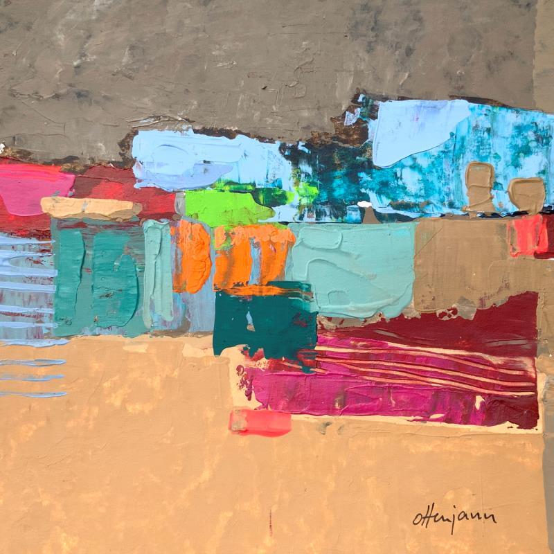 Peinture Topographie imaginaire 2 par Ottenjann Andrea | Tableau Abstrait Paysages Acrylique