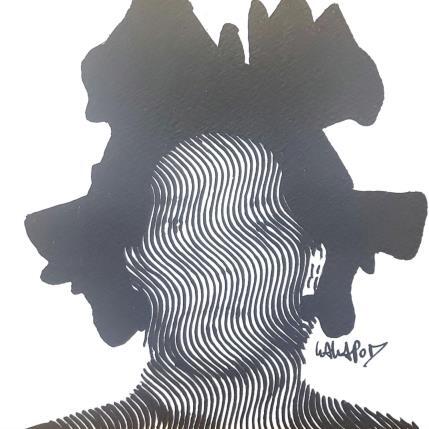 Peinture Basquiat lines  par Wawapod | Tableau Pop-art Acrylique, Posca Icones Pop