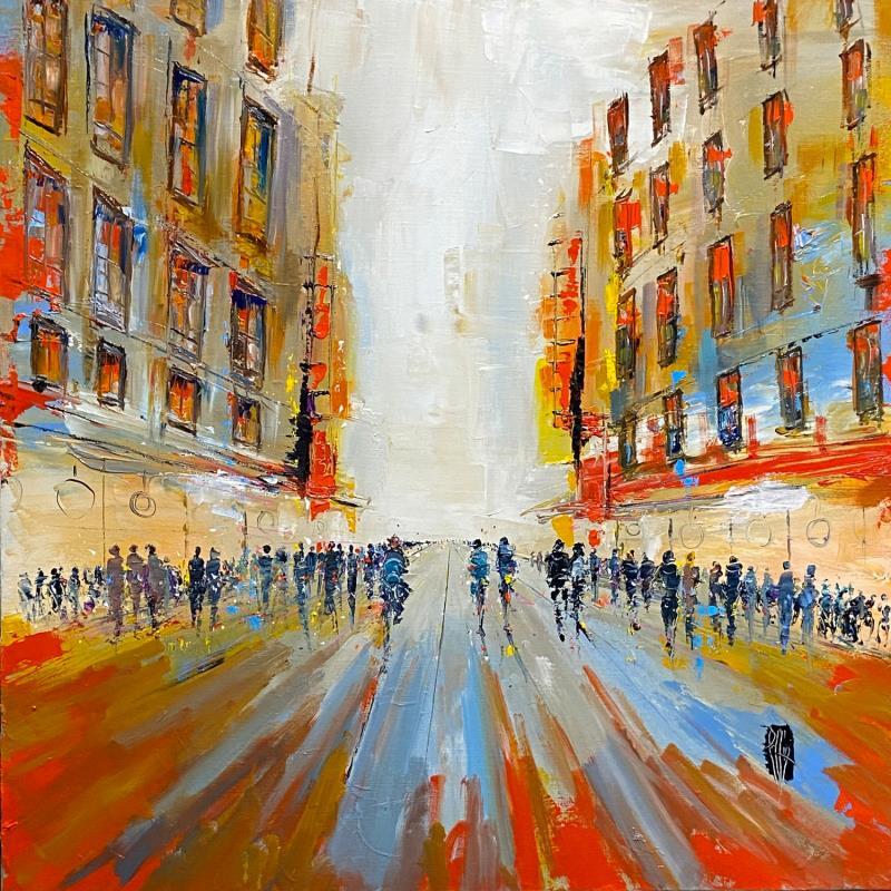 Painting Grand boulevard by Raffin Christian | Painting Figurative Urban Oil