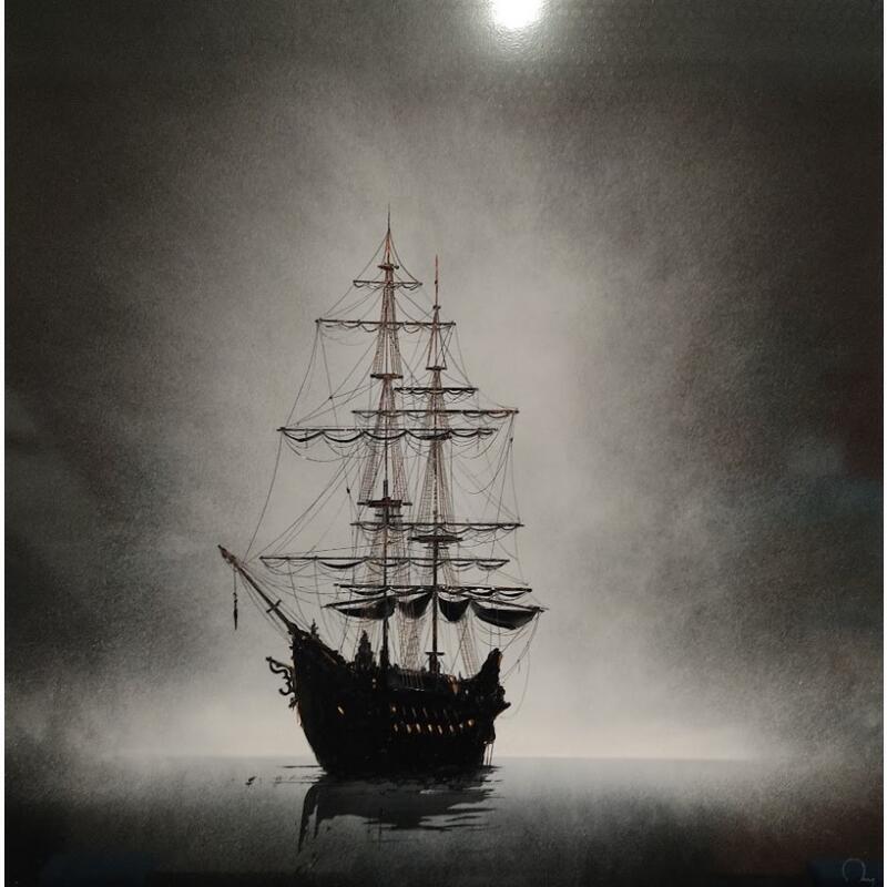 Painting Galion by Rey Julien | Painting Figurative Gold leaf