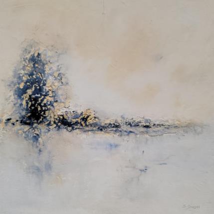 Peinture Silent time par Gaussen Sylvie | Tableau Abstrait Feuille d'or, Huile, Poudre de marbre Marine, Nature, Paysages