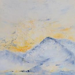 Peinture Over there par Gaussen Sylvie | Tableau Abstrait Huile, Poudre de marbre Paysages
