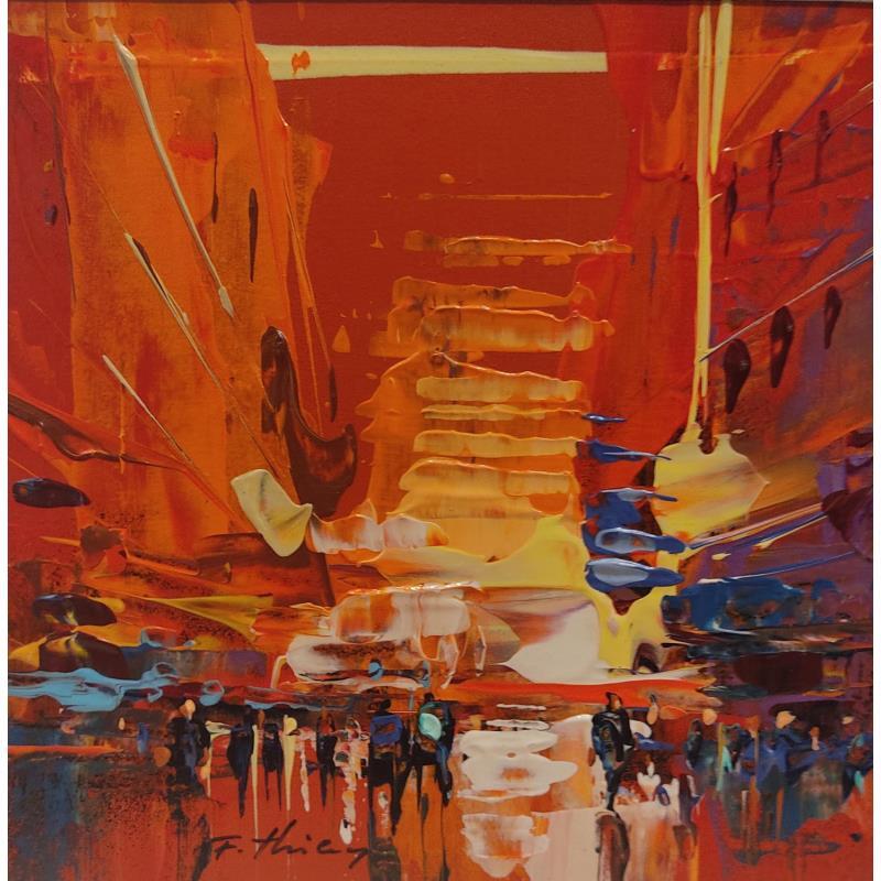 Gemälde Street view von Frédéric Thiery | Gemälde Figurativ Gesellschaft Urban Alltagsszenen Acryl