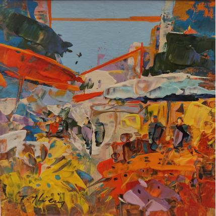 Peinture Marché aux fleurs 2 par Frédéric Thiery | Tableau Figuratif Acrylique Nature, Paysages, Scènes de vie