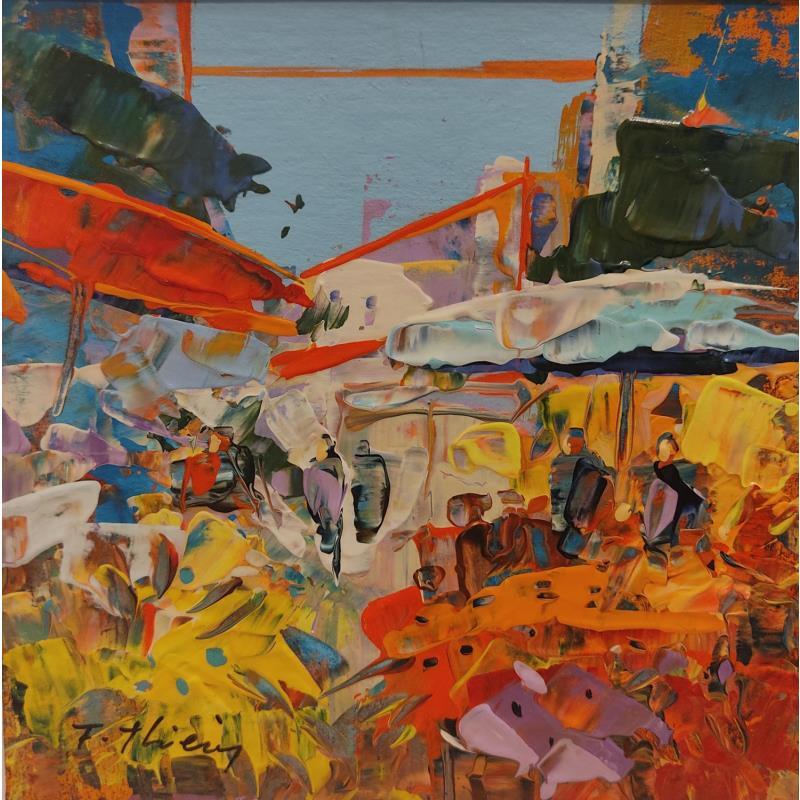 Pintura Marché aux fleurs 2 por Frédéric Thiery | Pintura Figurativo Paisajes Naturaleza Life style Acrílico