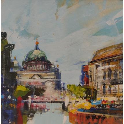 Peinture By the river par Frédéric Thiery | Tableau Figuratif Acrylique Architecture, Paysages, Urbain