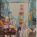 Peinture Time Square par Frédéric Thiery | Tableau Figuratif Urbain Scènes de vie Acrylique