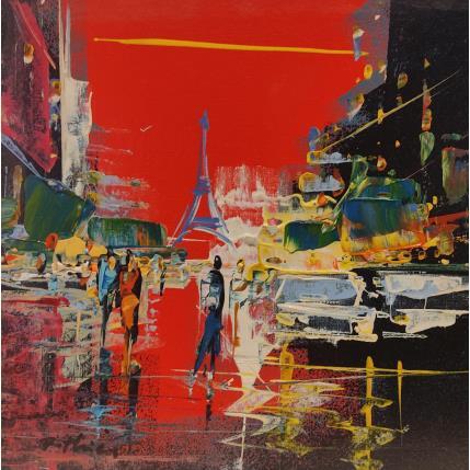 Peinture Paris Champs Elysées 2 par Frédéric Thiery | Tableau Figuratif Acrylique Architecture, Scènes de vie, Urbain