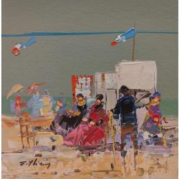 Gemälde Guinolives 2 von Frédéric Thiery | Gemälde Figurativ Acryl Alltagsszenen, Landschaften, Pop-Ikonen