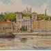 Painting Lyon, Fourviere et St Jean by Decoudun Jean charles | Painting Figurative Urban Watercolor