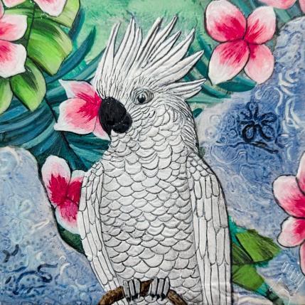 Peinture Cacatoes par Geiry | Tableau Matiérisme Résine Animaux