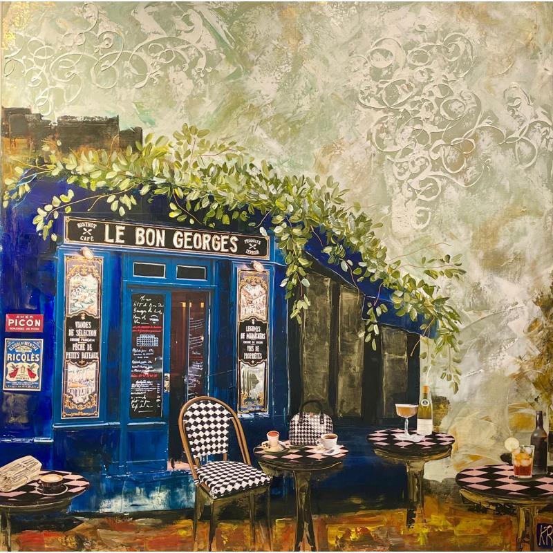 Peinture Le bon Georges par Romanelli Karine | Tableau Figuratif Acrylique Collage