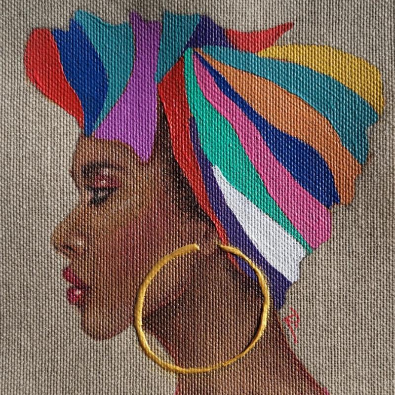 Painting April by Rosângela | Painting Figurative Portrait Acrylic