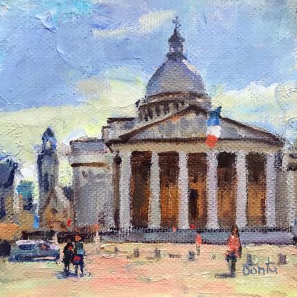 Peinture La place du Panthéon par Dontu Grigore | Tableau Figuratif Huile Urbain