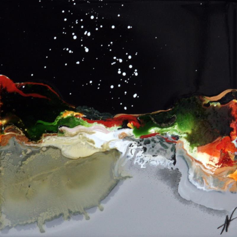 Peinture C2230 par Naen | Tableau Abstrait Nature Minimaliste Acrylique Encre