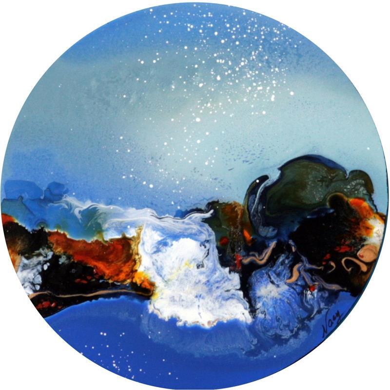 Pintura C2811 por Naen | Pintura Abstracto Naturaleza Minimalista Acrílico Ink