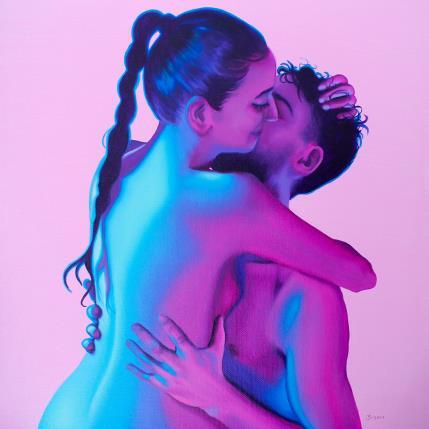 Painting L'Amour Fou by Bisoux Morgan | Painting Figurative Oil Nude, Portrait