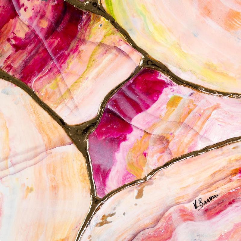 Peinture Kintsugi fleuri par Baroni Victor | Tableau Abstrait Minimaliste Acrylique Feuille d'or