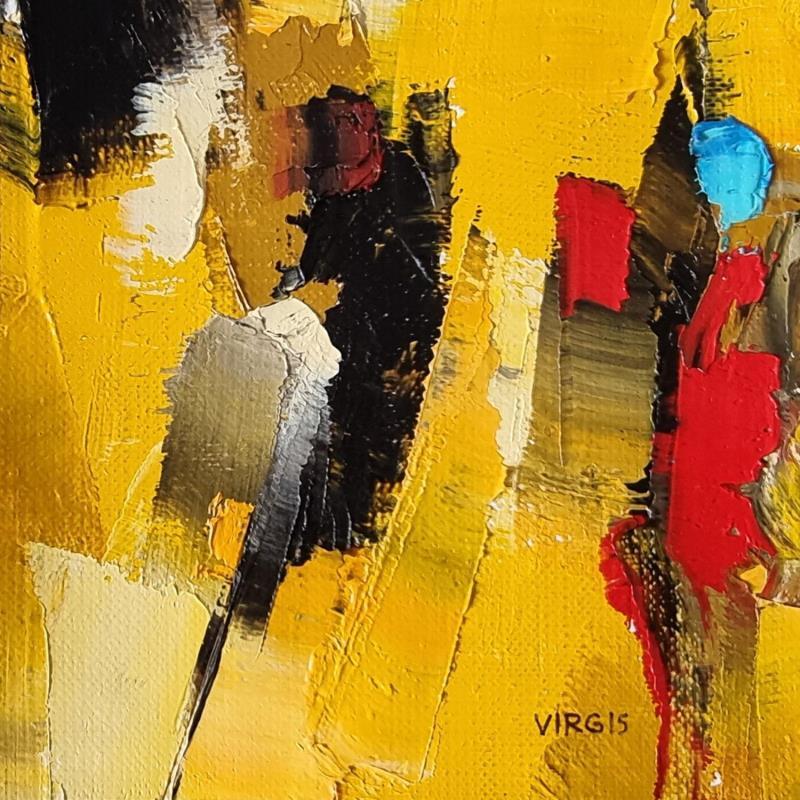 Painting Blue sun by Virgis | Painting Abstract Minimalist Oil