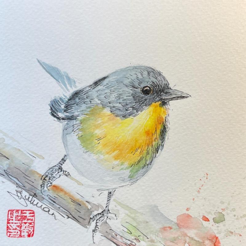Painting Bird by Yu Huan Huan | Painting Figurative Animals Watercolor Ink
