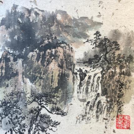 Painting Waterfalls by Yu Huan Huan | Painting Figurative Ink, Watercolor Landscapes