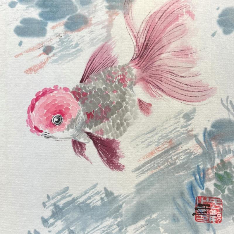 Painting Happy fish by Yu Huan Huan | Painting Figurative Animals Watercolor Ink