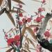 Painting Cherry blossom and bamboo by Yu Huan Huan | Painting Figurative Nature Watercolor Ink
