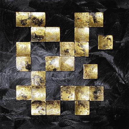 Peinture Galaxy par Bauquel Véronique | Tableau Abstrait Acrylique, Bois, Collage, Laque, Métal, Résine Minimaliste