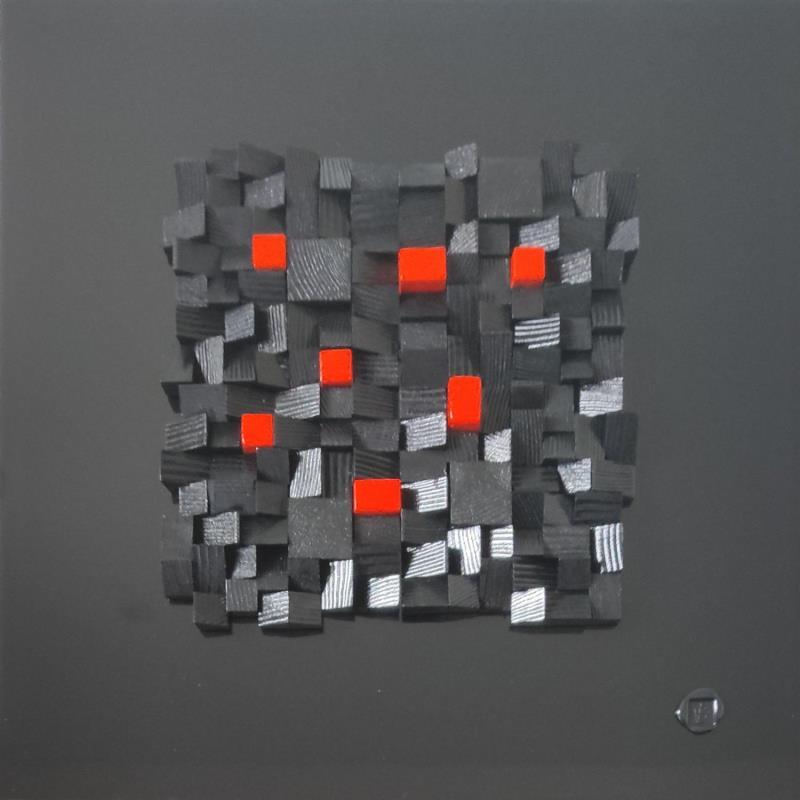 Painting Sky Line by Bauquel Véronique | Painting Abstract Minimalist Wood Acrylic Gluing