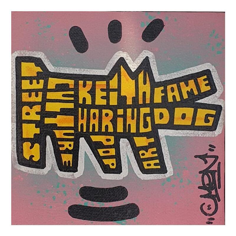 Peinture K.H Yellow Dog par Cmon | Tableau Pop-art Icones Pop