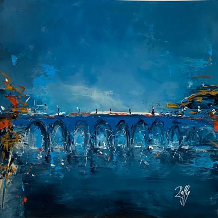 Peinture Le pont par Raffin Christian | Tableau Figuratif Huile Urbain