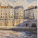 Gemälde Le pont louis Philippe von Decoudun Jean charles | Gemälde Figurativ Urban Aquarell