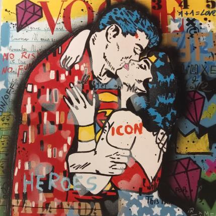 Peinture Big Love par Simone de Rosa | Tableau Art Singulier Acrylique Icones Pop