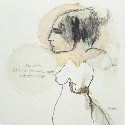 Peinture ME VOICI par Pagny Corine | Tableau Art Singulier Encre Nature, Nu