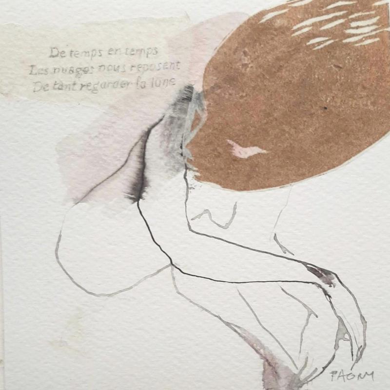 Gemälde de temps en temps les nuages  von Pagny Corine | Gemälde Art brut Akt Tinte