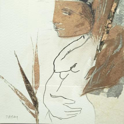 Peinture Sans un mot par Pagny Corine | Tableau Art Singulier Encre Nu